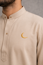 Beige Linen Qamis Set