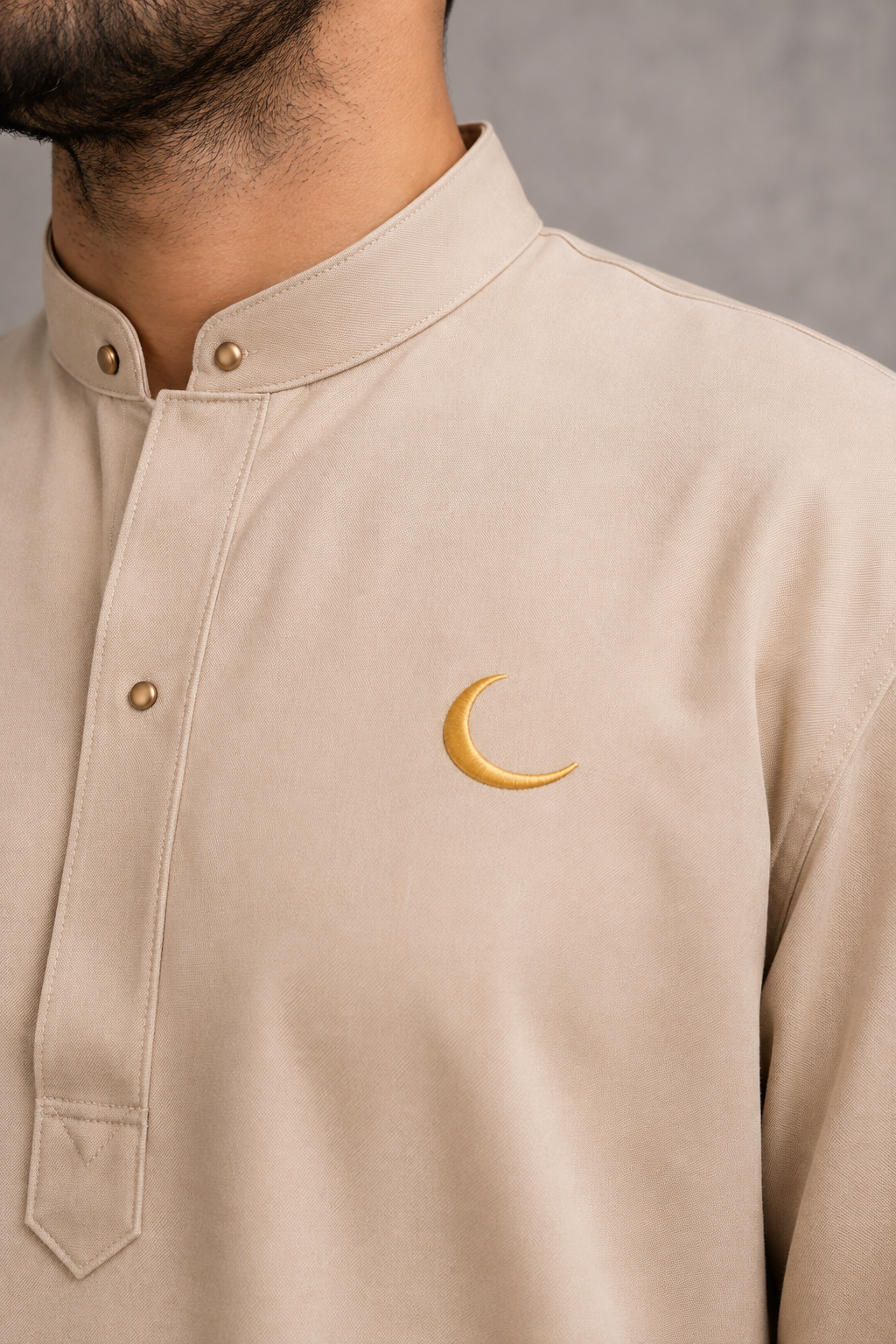 Beige Linen Qamis Set
