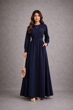 Robe Longue Bleu Nuit