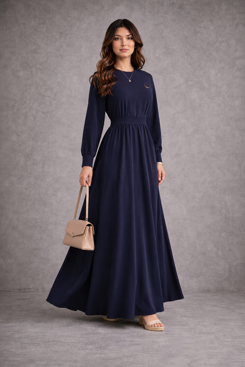 Robe Longue Bleu Nuit