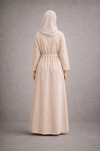 Robe Longue Beige Elegante