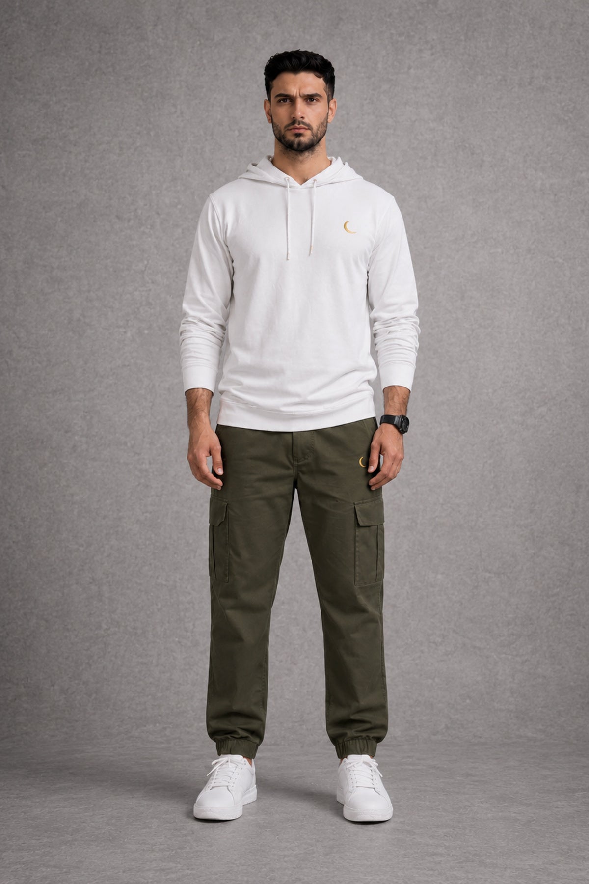 Ensemble Hoodie & Cargo Kaki