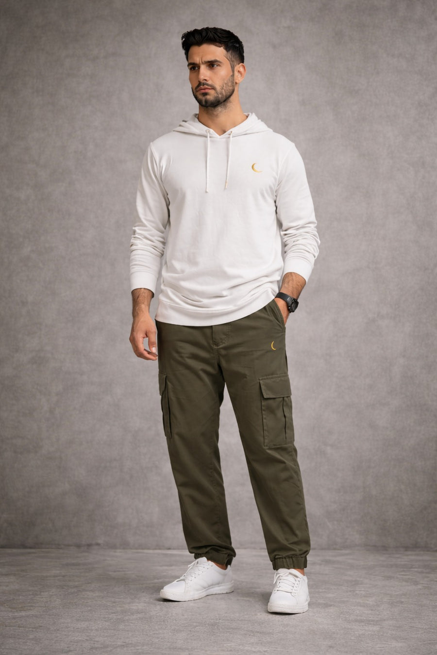 Ensemble Hoodie & Cargo Kaki